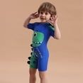 thumbnail image 4 of GYRATEDREAM Boys Swimsuit One Piece Kid Swimsuit Boys Short Sleeve Rash Guard Swimsuit UPF 50+ Sun Protection Bathing Suits,Size 3-4 Years, 4 of 9