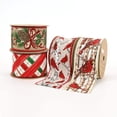 thumbnail image 5 of LaRibbons 2 1/2" Wired Ribbon | "Cardinal" Natural/Red Multi | 10 Yard Roll, 5 of 6