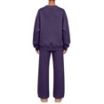 thumbnail image 5 of Women's Cute Sweat Sets Round Neck Sweatshirt and Pants Set, 2 Piece Sweat Suit with Pockets, Lounge Set for Fall Winter Purple 3Xl, 5 of 5