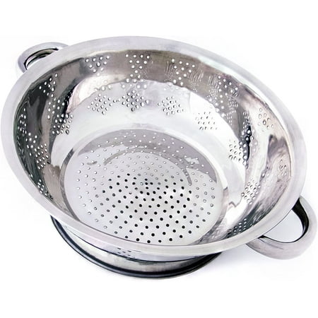 

Rus Proof Sainless Seel Kichen Colander for Sraining Seaming Draining & Rinsing (11- Inch)