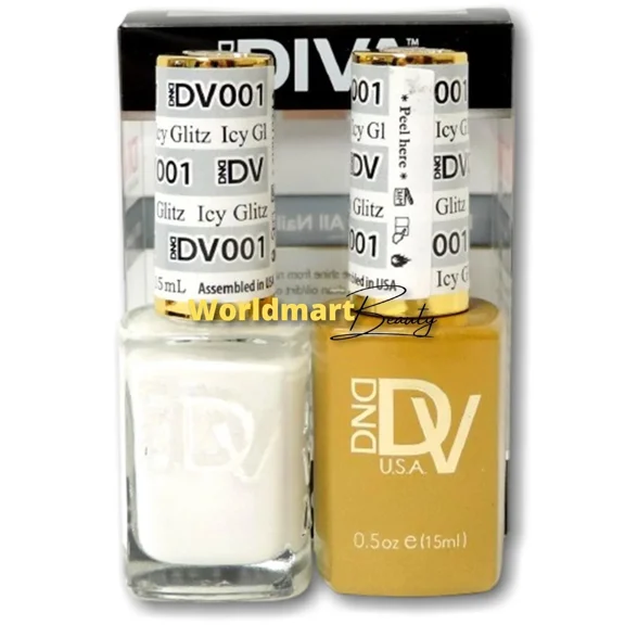 Dnd Diva Gel Nail Polish 0.5Oz Led/Uv Color Gel Duo Dv001- Icy Glitz