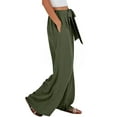thumbnail image 4 of TANBOM Women's Summer Elasticated Slouchy Wide Leg Pants with Pockets Green M, 4 of 5
