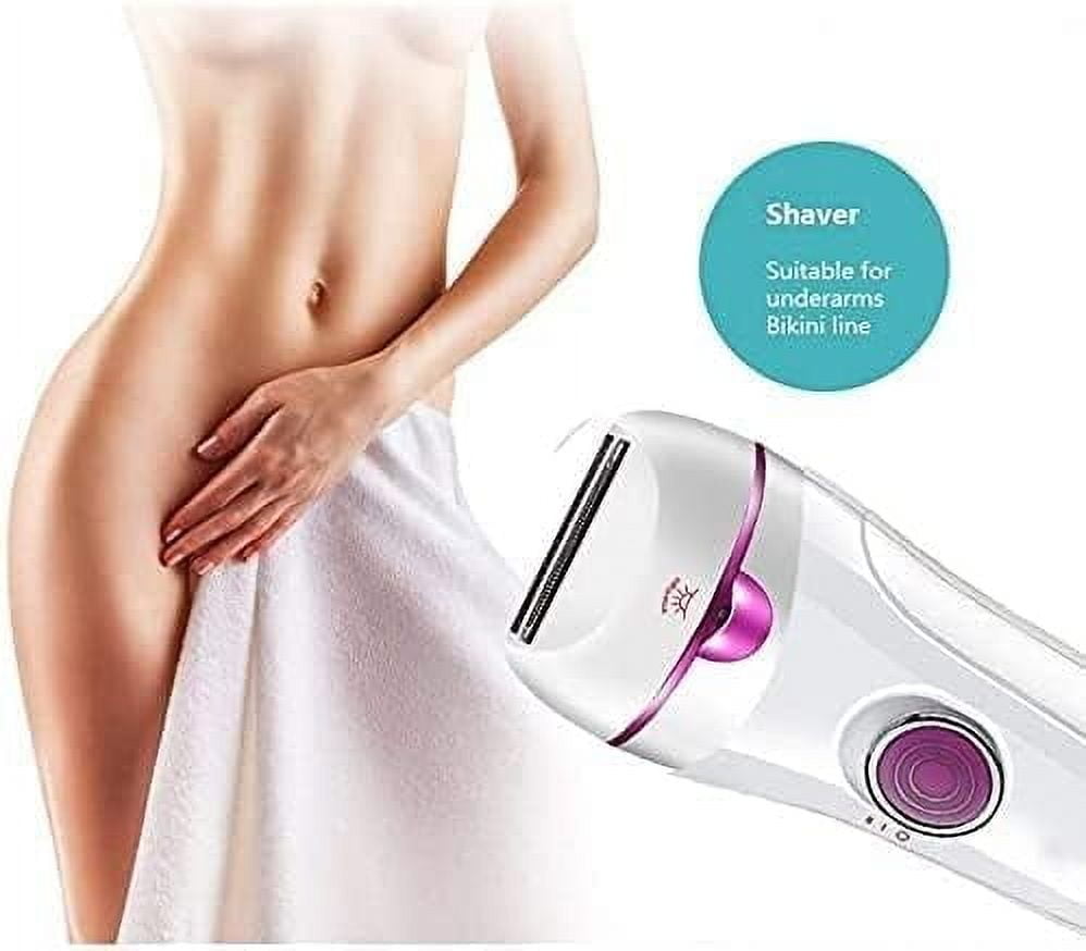 Epilator, Hair Removal for Women, 3 in 1 Rechargeable Razors Bikini Trimmer Hair Removal Shaver for Facial Body Armpit Leg Foot Grinder Shaver Foot Care，The Safety has a Beautiful, Low Noise Design