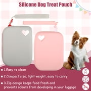 relayinert 2piece Silicone Dog Treat Pouch For Easy Access To Pet Snacks Durability Silicone Dog Treat Pack Grey+Pink 1Set