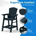 thumbnail image 4 of AreShark Tall Adirondack Chair Set of 2 with Removable Double Connecting Trays, Recycled HDPE with Wood Grain, Weather Resistant, Outdoor Adirondack Barstools, Navy, 4 of 10