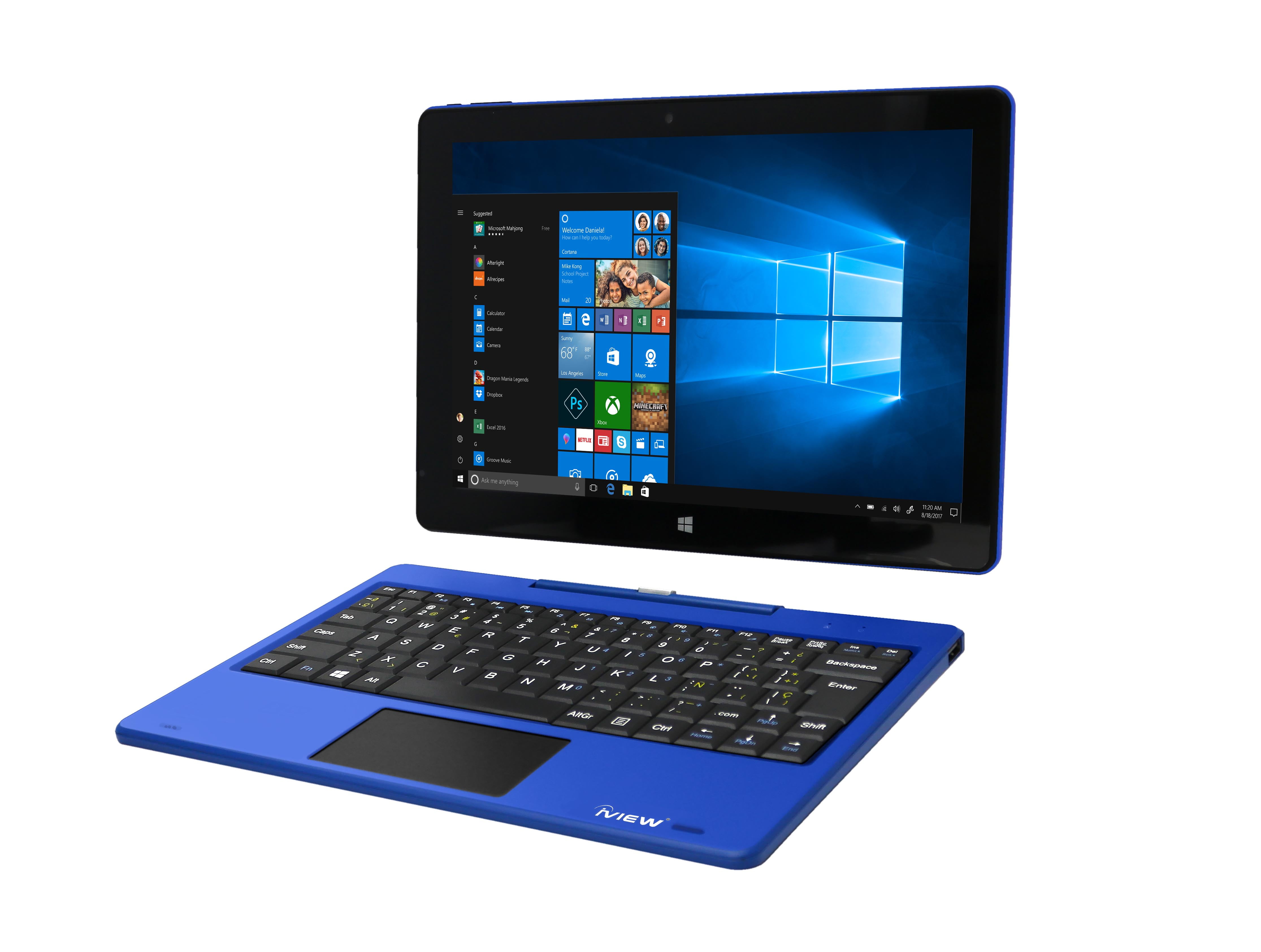 iView 10.1" Tablet with Docking Keyboard, Windows 10, Intel Quad Core