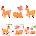 thumbnail image 4 of CPAN Sika Deer Giraffe Cartoon Animal Figurine Baking Cake Topper Moss Garden Decor, 4 of 6