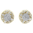 thumbnail image 2 of 10K Two Tone Gold Diamond Unisex 10mm Round Halo Circle Stud Earrings 0.38 CT, 2 of 5