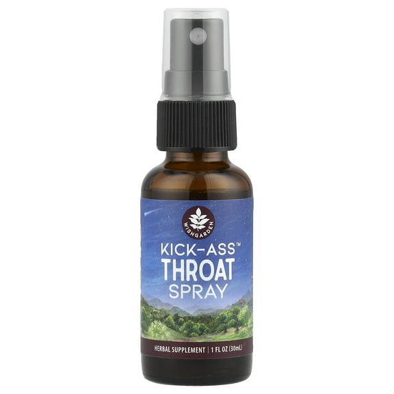 WishGarden Herbs Kick-Ass Throat Spray, 1 fl oz (30 ml)