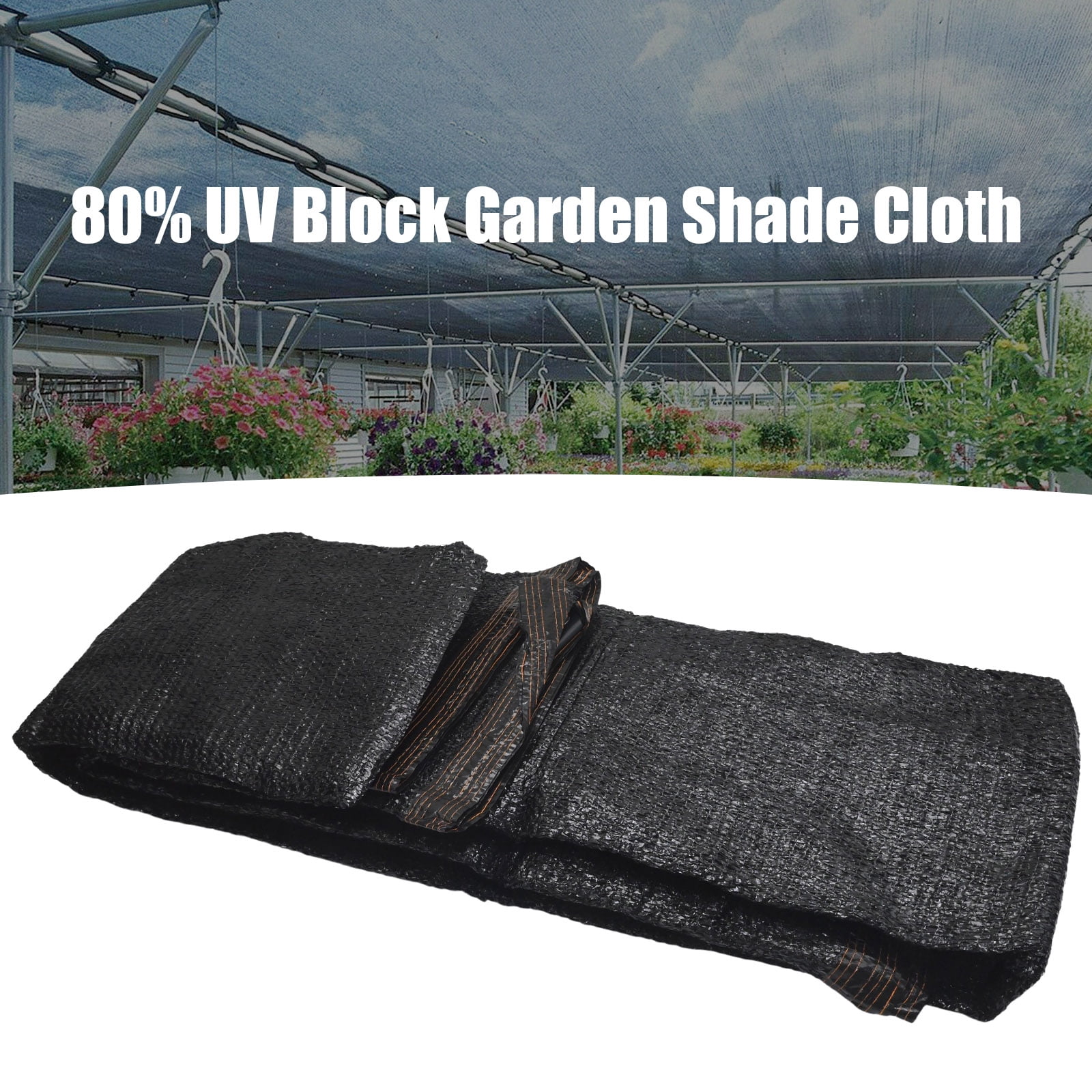 Black, 80% UV Block Garden Shade Cloth, 10x20ft Mesh with Reinforced Grommets for Greenhouse Patio Chicken Coop
