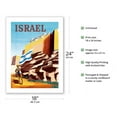 thumbnail image 2 of Israel - Zionist Heroic Girl Holding Israeli Flag - Walls of Jerusalem - Vintage Airline Travel Poster by Maurice Renluc c.1949 - Bamboo Fine Art 290gsm Paper Print (Unframed) 18x24in, 2 of 4