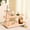 Beige, variant on Wooden Multi-Tier Storage Display Rack | Desktop Decorative Stand for Tea Set Cups Perfume Cosmetics | Solid Wood Organizer for Home Kitchen Office | 12.4 x 8.86 x 6.1 Inch