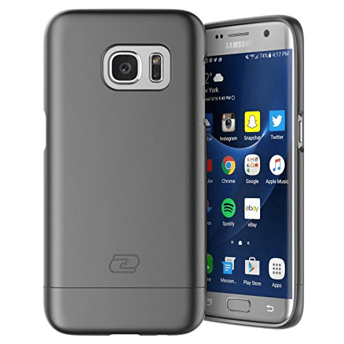 Samsung Galaxy S7 EDGE Case, Encased (SlimShield Series) Ultra Thin Hybrid Cover (Gray)