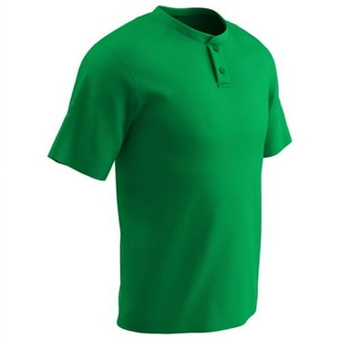 Champro Youth Dri-Gear Turn Two 2-Button Baseball Jersey Green S