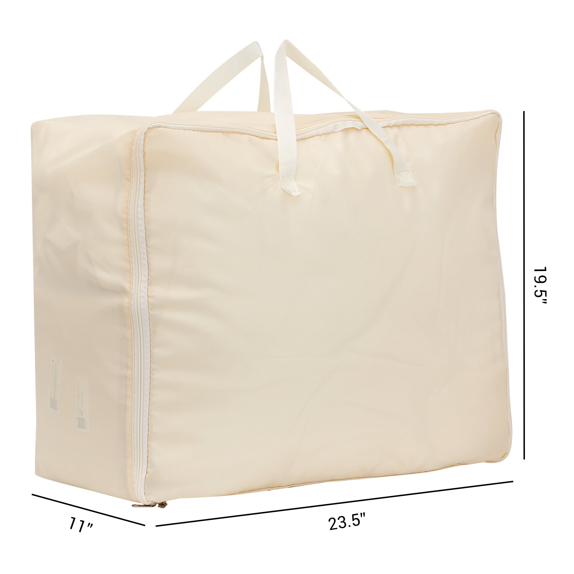 Unique Bargains Foldable Clothes Storage Bags with Handles Beige 23.5*19.5*11in
