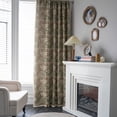 thumbnail image 5 of 2 Pcs Boho Green Floral Semi-Blackout Curtains with Rod Pocket Tassel 59" W x 87" L, 5 of 6
