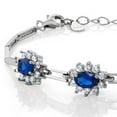 thumbnail image 4 of Gem Stone King 2.36 Cttw Simulated Sapphire Tennis Bracelet for Women | 925 Sterling Silver | 7 inch with 1 inch Extender | Fine Jewelry Gifts for Her Mom Women Wife, 4 of 6