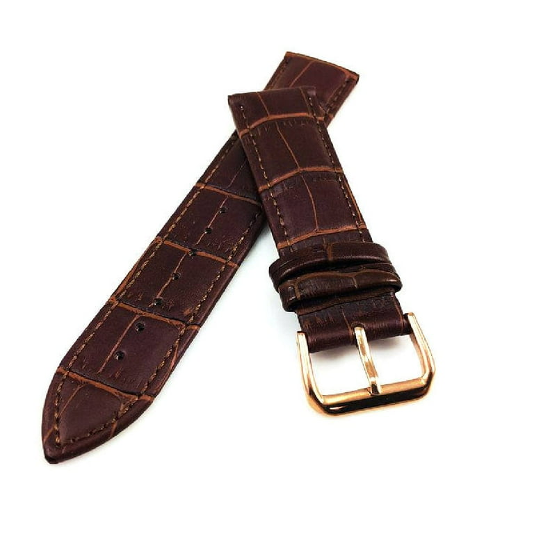 Pack of 2 Steel & Leather Rose Gold Replacement Watch Band Bulova 