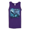 thumbnail image 2 of Wild Bobby, Owl Flying at Nihght In Front of the Moon Animal Lover Mens Graphic Tank Top, Purple, 2XL, 2 of 3