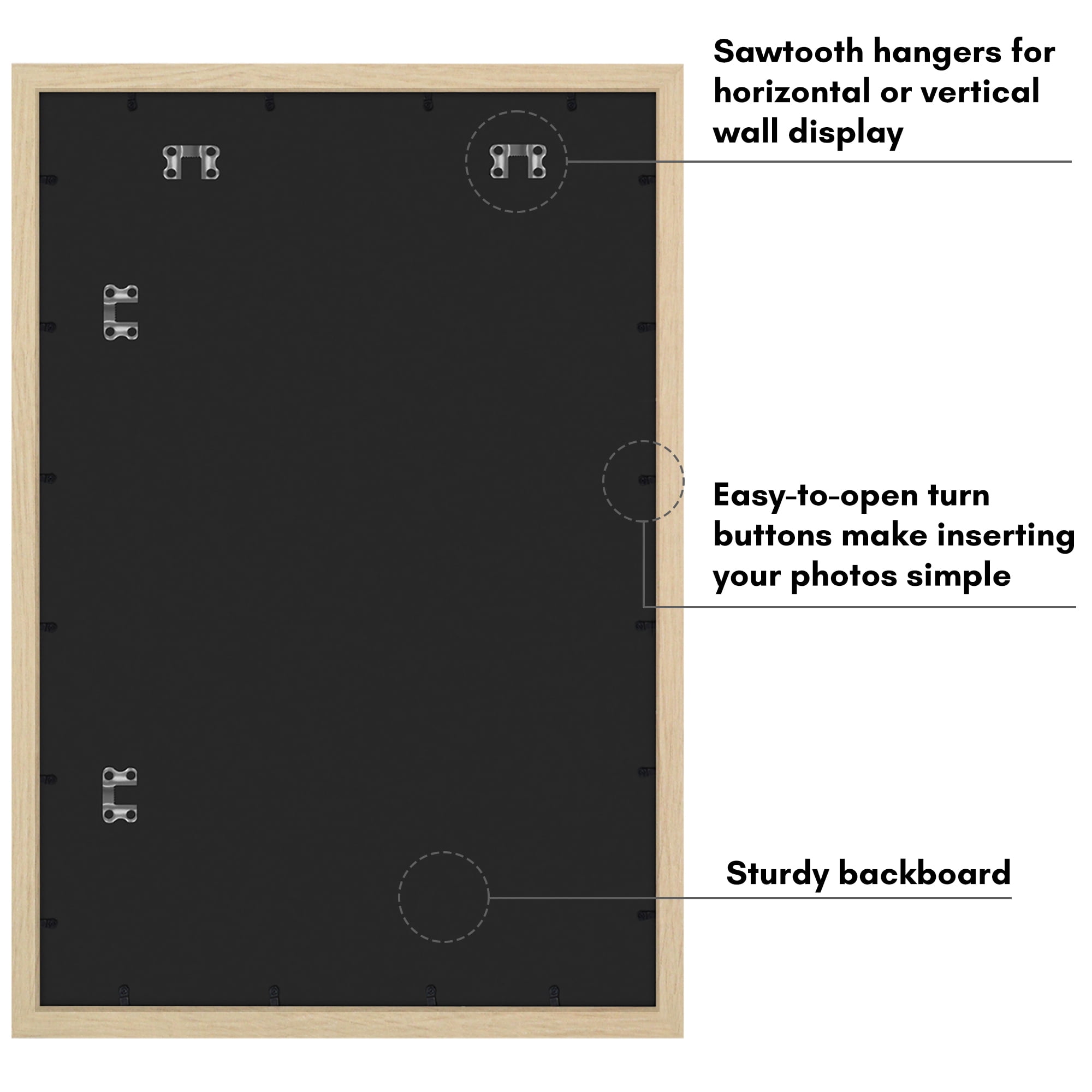 Americanflat Poster Frame 24x36 inches - Natural Oak Wooden Picture Frame with Plexiglass Cover