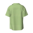 thumbnail image 6 of Lafuoo Green Gingham Pattern Men's Cuban Collar Short Sleeve Shirt, Button-Down Resort Beach Pocket Shirt-4X-Large, 6 of 7