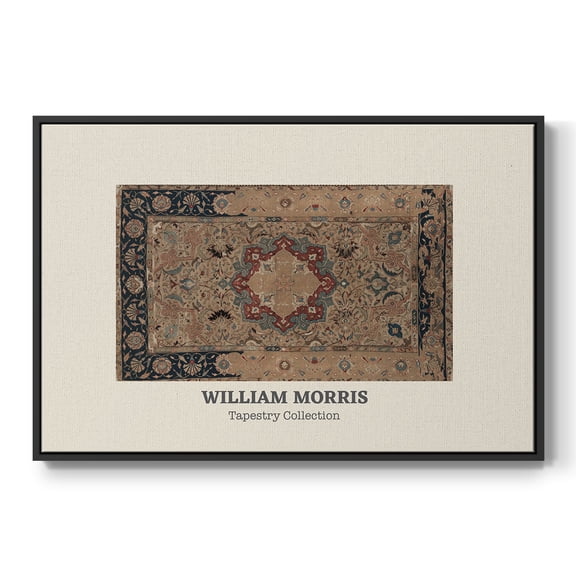 Vintage Abstract Print-XLVIII Framed in Black Wood Gallery Wrapped Canvas 17 in. x 25 in.