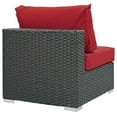 thumbnail image 4 of Modway Sojourn Aluminum Fabric and Rattan Patio Armless Chair in Canvas/Red, 4 of 4