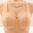 thumbnail image 2 of Arlun Womens Seamless Front Closure Bras Lift Up Plus Size Full Cup Bras No Underwire Supportive Soft Comfortable Lightweight Breathable Front Button Bras Beige 40, 2 of 3
