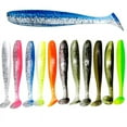 thumbnail image 3 of 10pcs Tail bait 5.5 cm/7cm/9cm Two Color Paddle Swimmers Soft Lure Silicone Wobbler Long Throw Artificial Worm, 3 of 8