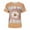 #1-Khaki, variant on Summer Ladies Tops Womens Loose Blouse Tiy-Dye Print Round Neck Tshirt Print Tops