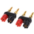 thumbnail image 4 of Bocinas de Plástico Soledad Paquete de 2 Negro y Rojo Conector banana dual, 4 of 10