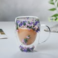 thumbnail image 6 of Dried Flower Double Wall Glass Cup, Aesthetic Flowers Coffee Mugs, Cute Insulated Tea Cups with Handle Heat Resistant for Women, Ideal for Birthday Mother's Day Perfect for Wife Mom Friends (purple), 6 of 6