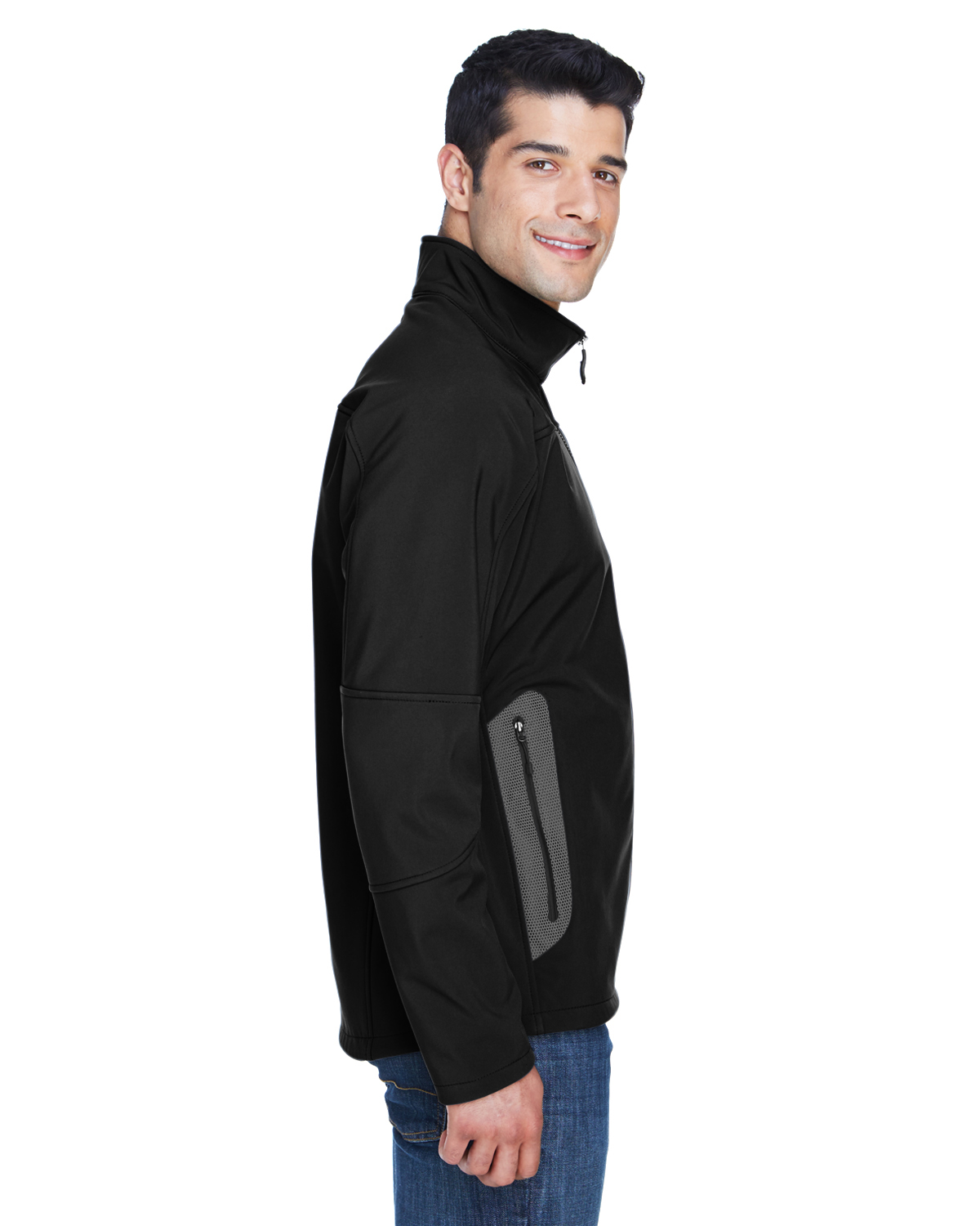 Men's Three-Layer Fleece Bonded Soft Shell Technical Jacket - BLACK - XL - image 3 of 3