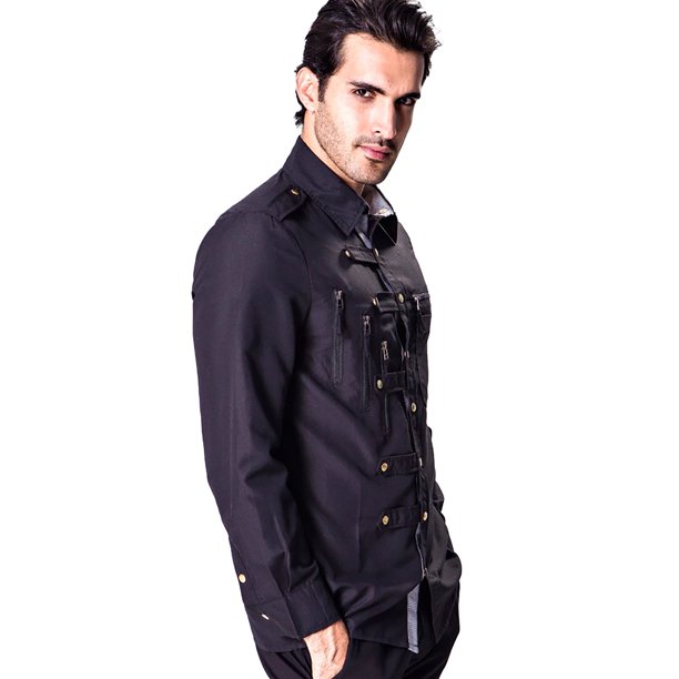 Camisa de manga larga slim fit para hombre: poliéster transpirable, bolsillo en el pecho, camisa informal/deportiva para exteriores