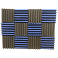 thumbnail image 3 of 2x12x12-12PK BLUE/CHARCOAL Acoustic Wedge Soundproofing Studio Foam Tiles Panels, 3 of 3