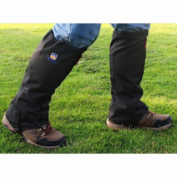 Snake Guard Leg Gaiters, 600D Waterproof Anti-Bite Protection Leg Armor For Hiking, Camping, Hunting, Adjustable One Size Fits Most (Black)