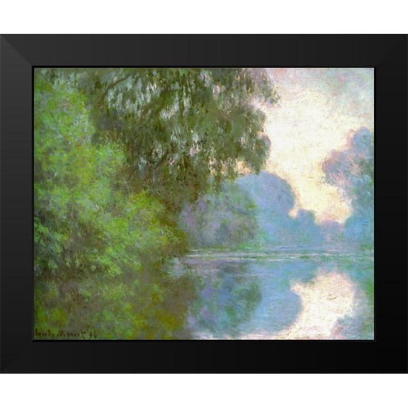 Monet, Claude 14x12 Black Modern Framed Museum Art Print Titled - Seine near Giverny 1896