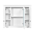 thumbnail image 5 of 35" Mirror Storage Cabinet, Modern Wall Mounted Medicine Cabinet with 3 Doors and Adjustable Shelves, Wood Bathroom Storage Organizer for Living Room, 5 of 9