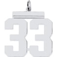 thumbnail image 1 of Sterling Silver Silver/Rhodium-Plated Polished Number 33 Charm (24 X 20) Made In United States qpl33, 1 of 5
