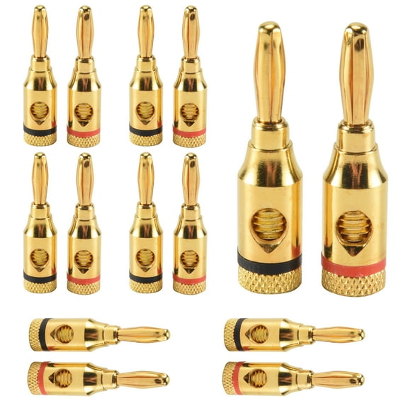 7 Pairs, Open Screw Banana Plugs for Speaker Cable