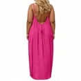 thumbnail image 5 of Yindaity Backless Casual Dress Casual Dresses for Women Sleeveless Backless Cami Dress Spaghetti Strap Flowy Beach Summer Loose Vacation Maxi Sundress(Hot Pink,3XL), 5 of 5