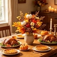 thumbnail image 3 of Fall Artificial Pumpkin & Maple Leaf Floral Bouquet Fall Home Decor And Holiday Decorations Artificial Thanksgiving Table Faux Autumn Floral Arrangements for Home Decor Housewarming Gift, 3 of 6