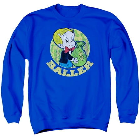 - Richie Rich Harvey Comics Character Baller Money Bags Adult Crewneck Sweatshirt