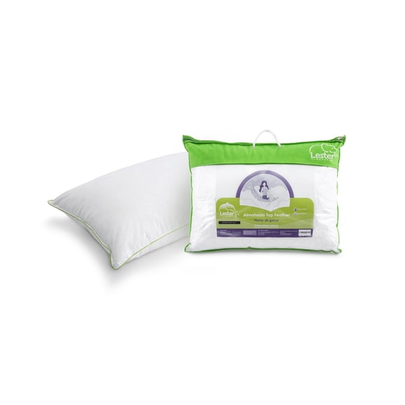 Lester Top Feather - Almohada de Plumón y Pluma de Ganso & Pato - Cerficada Buen Trato Animal - Hecha en México - Tamaño Estándar/Queen - Tecnología Down Guard® Lester Top Feather ALM-PL-STD