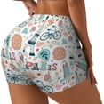 thumbnail image 1 of Balery Eiffel Tower Pantalones cortos de entrenamiento estampados para mujer, sin costuras, ajustados, para gimnasio, yoga, correr, deportes, ejercicio activo, fitness.-X-Large, 1 of 8