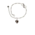 thumbnail image 2 of Delight Jewelry Silvertone Chinese Pattern on Black Spinners Silver-tone Paw Infinity Link Chain Bracelet, 6"+2" Extender, 2 of 3