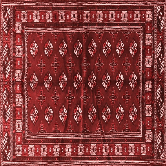 Ahgly Company Indoor Square Persian Red Traditional Area Rugs, 6' Square