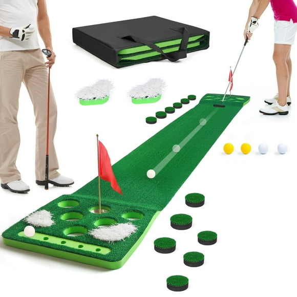 Set de putt de golf KEMLDIVS, bolsa desmontable con alfombrilla verde