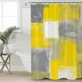thumbnail image 6 of Shower Curtains Abstract Yellow Gray Painting Bath Curtain Vintage Style Waterproof Bathroom Shower Curtain Set with Hooks Decoration 72 x 72 Inches, 6 of 7