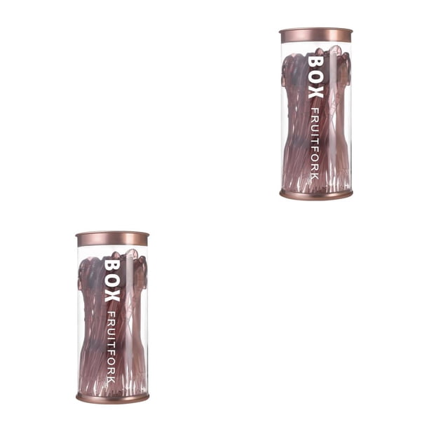 Cateissary Tenedores de postre Palitos de vegetales multifuncionales Utensilios de cocina duros Fiesta Comedor Hogar Restaurante Cubiertos Decoración Violeta 2piezas